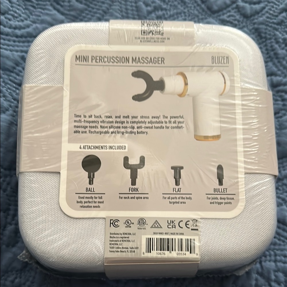 Bluzen Mini Percussion Massager - Gold & White NWT - Picture 2 of 2